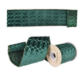 Green Velvet With Entwined Green Embroidery Ribbon 4" x 5 YD