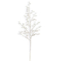 A single decorative branch with delicate off-white faux berries or pearl-like buds on a plain white background.