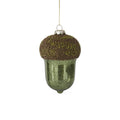 GREEN MERCURY GLASS ACORN ORNAMENT 5.5"