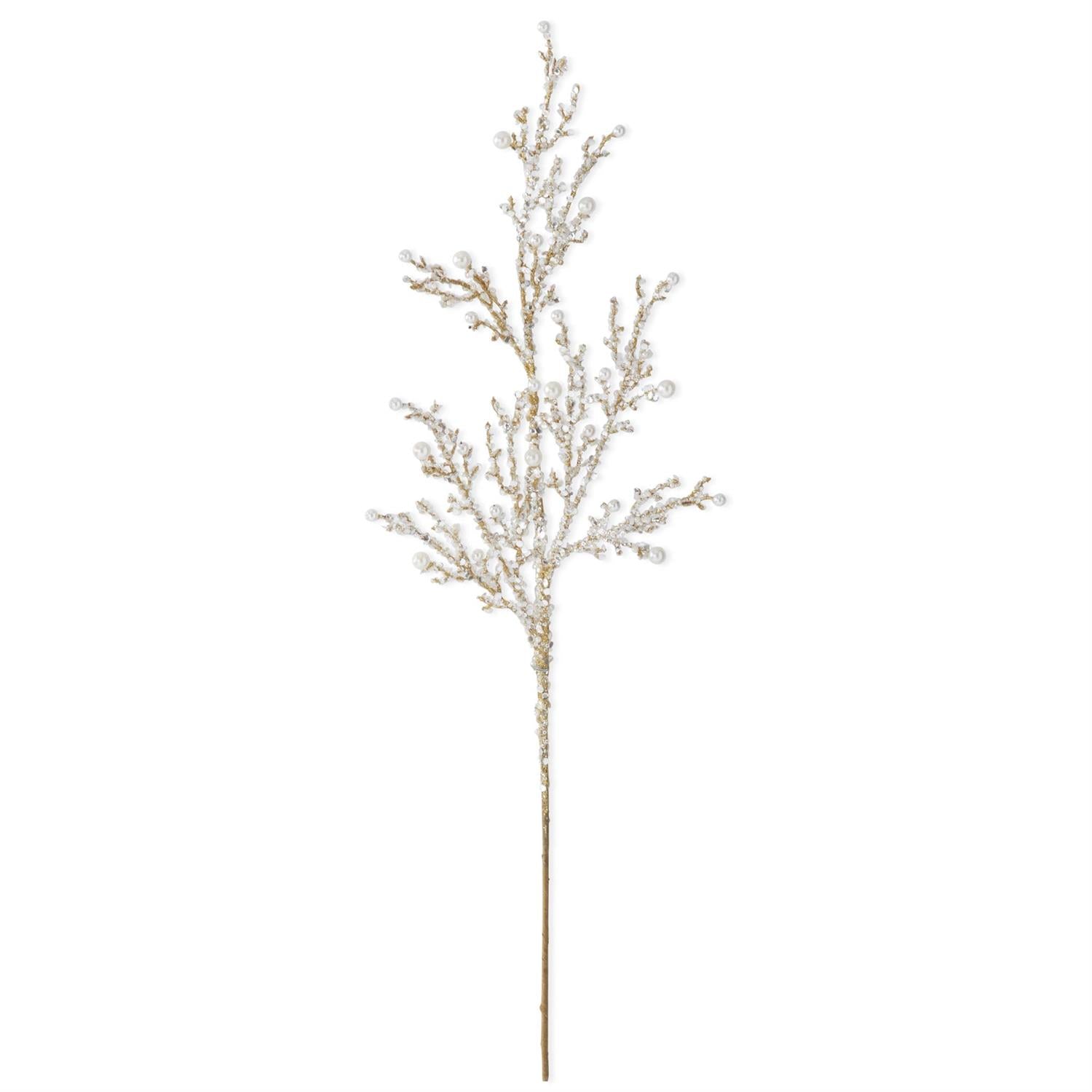 Decorative branch with small berries on a white background