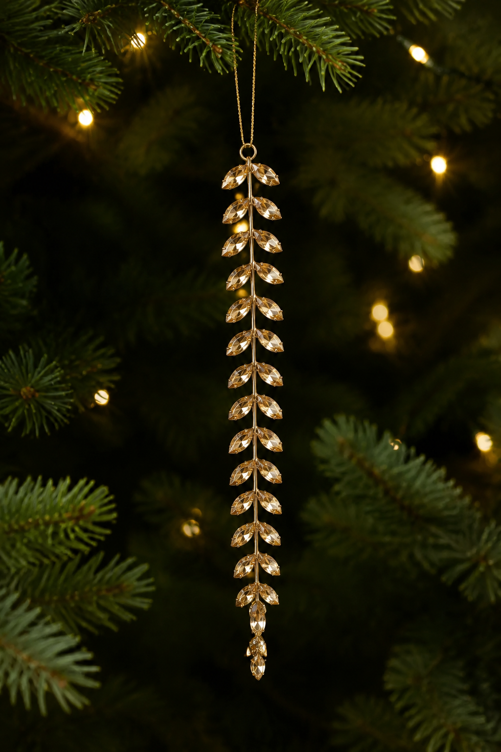 Jeweled Golden Wisteria Ornament 12"