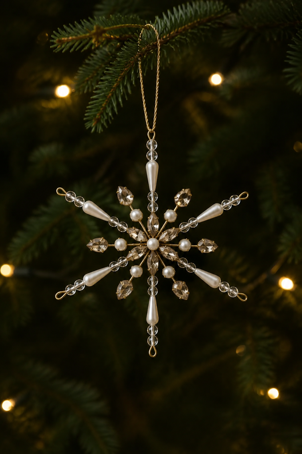 Bejeweled and Beaded Snowflake Ornament
