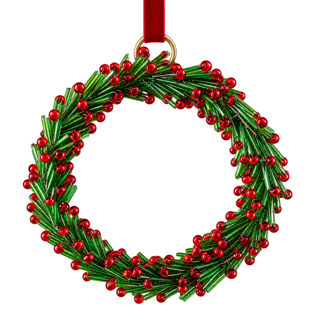 Beaded Wreath Ornament - Pre Sale