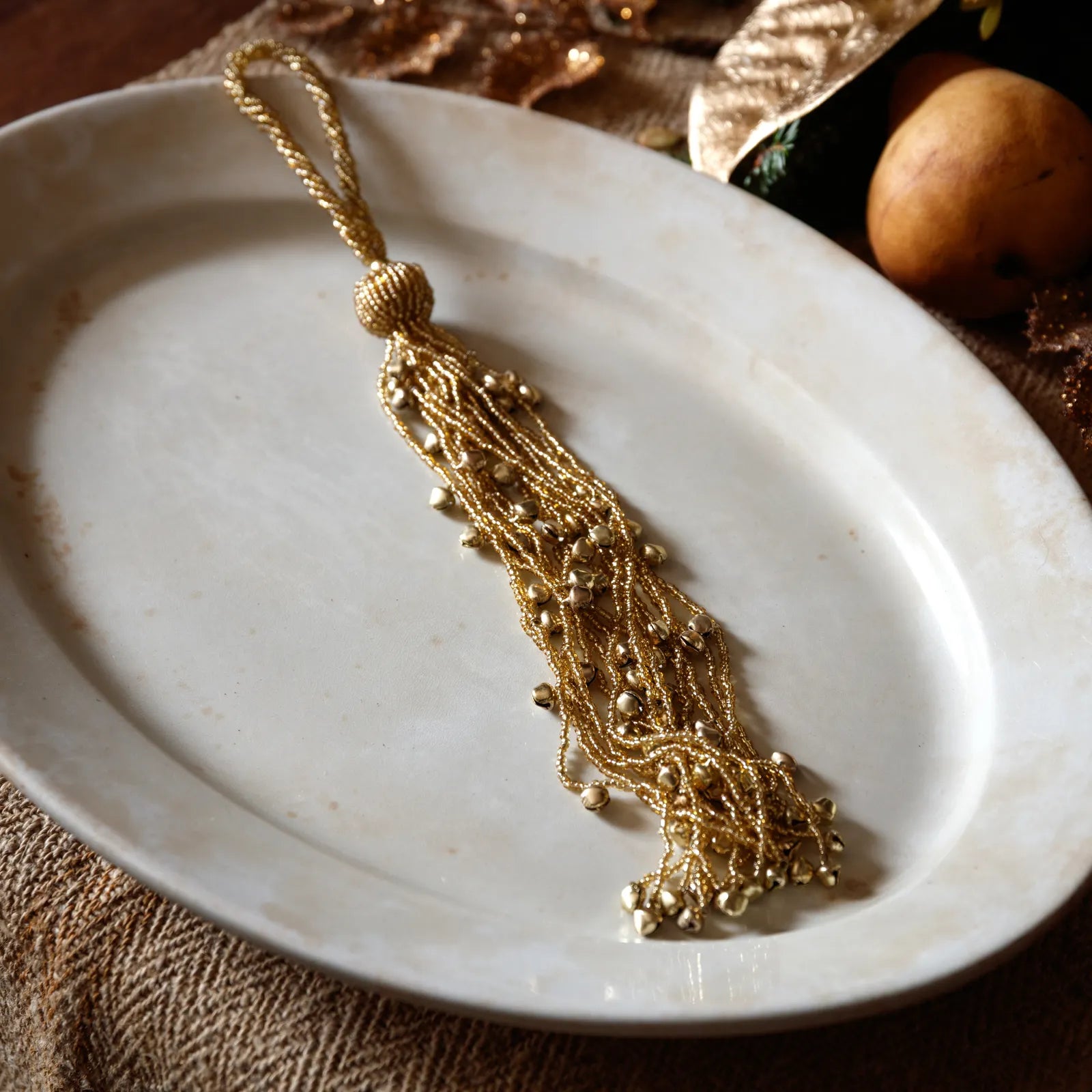 Golden Beaded Tassel