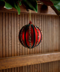 Red Beaded Criusted Ornament Large